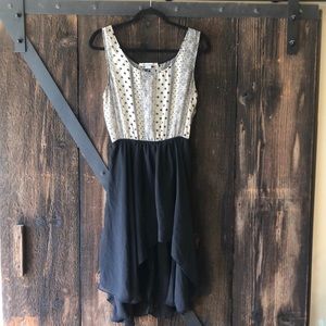 American Rag sheer sleeveless dress black & cream